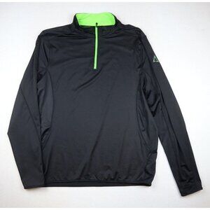 A87 - MEN'S BLACK 1/4 ZIP STRETCH PULLOVER ATHLETIC SHIRT - SIZE XL
